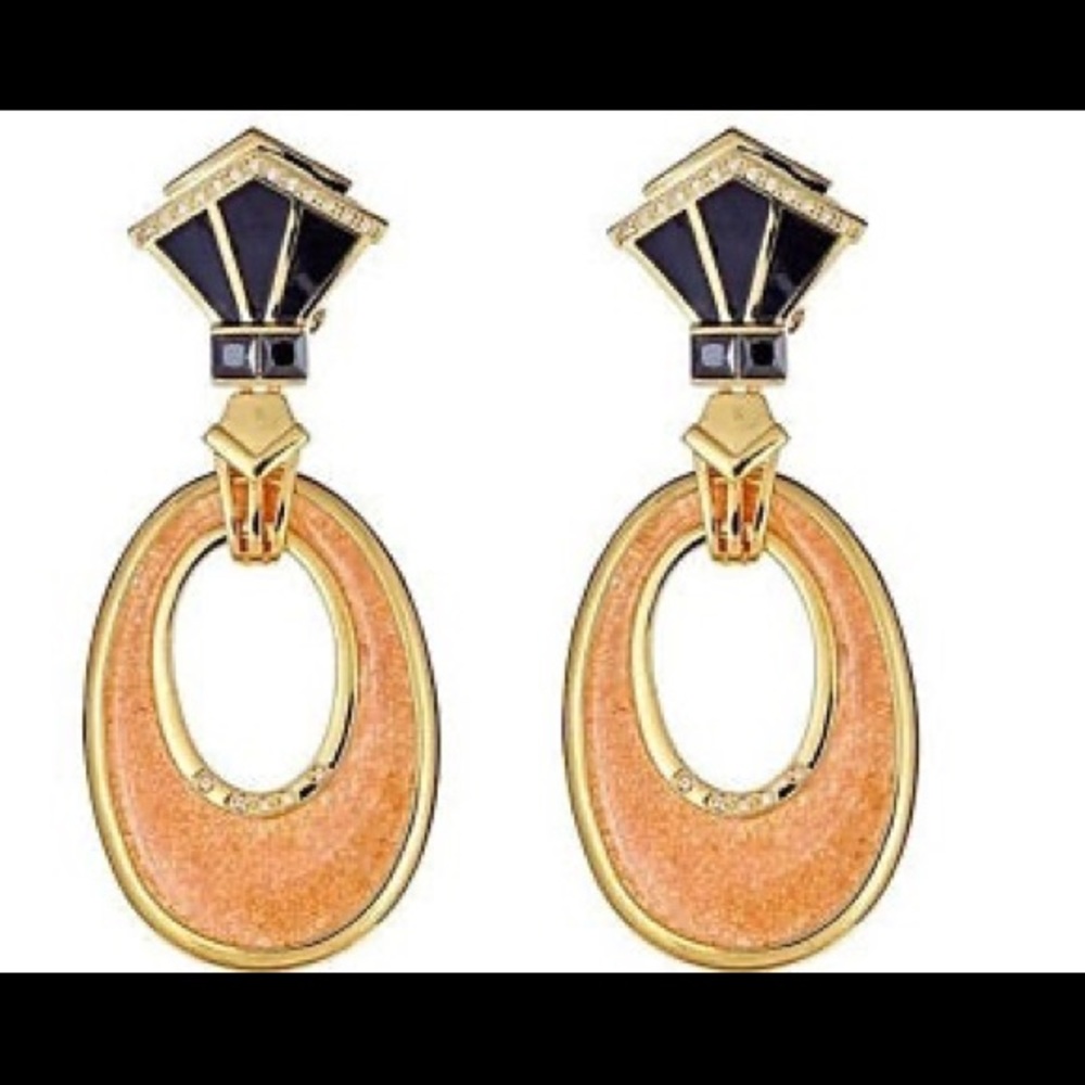 Cristina Sabatini Orange Fan Onyx Oriental Earring